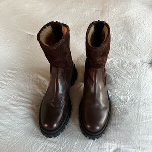 Fur Lined Brown Leather Boots